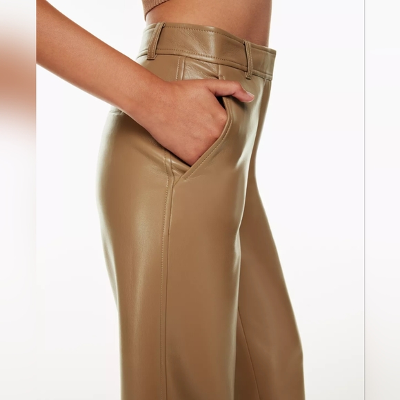 Aritzia Babaton Command Cropped Pant Mid-rise Vegan Leather Pants - Picture 2 of 12